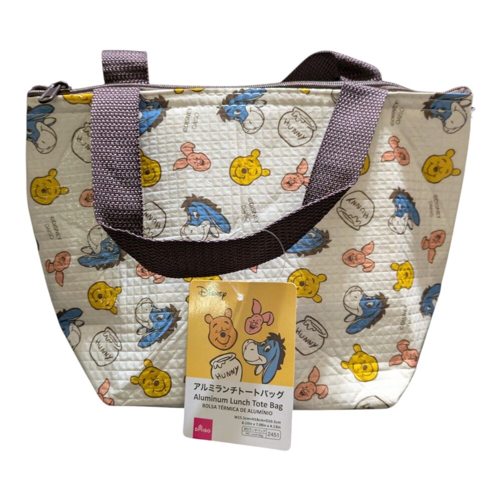 Disney Winnie the Pooh Aluminum Lunch Bag Insulated Daiso New